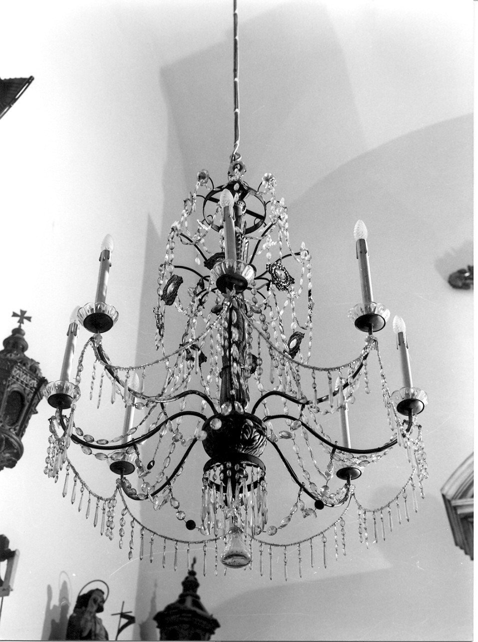 lampadario da chiesa, serie - bottega ligure (inizio sec. XX)