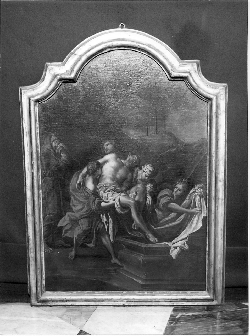 deposizione di Cristo nel sepolcro (Via Crucis, elemento d'insieme) di Carrega Maurizio (attribuito) (seconda metà sec. XVIII)