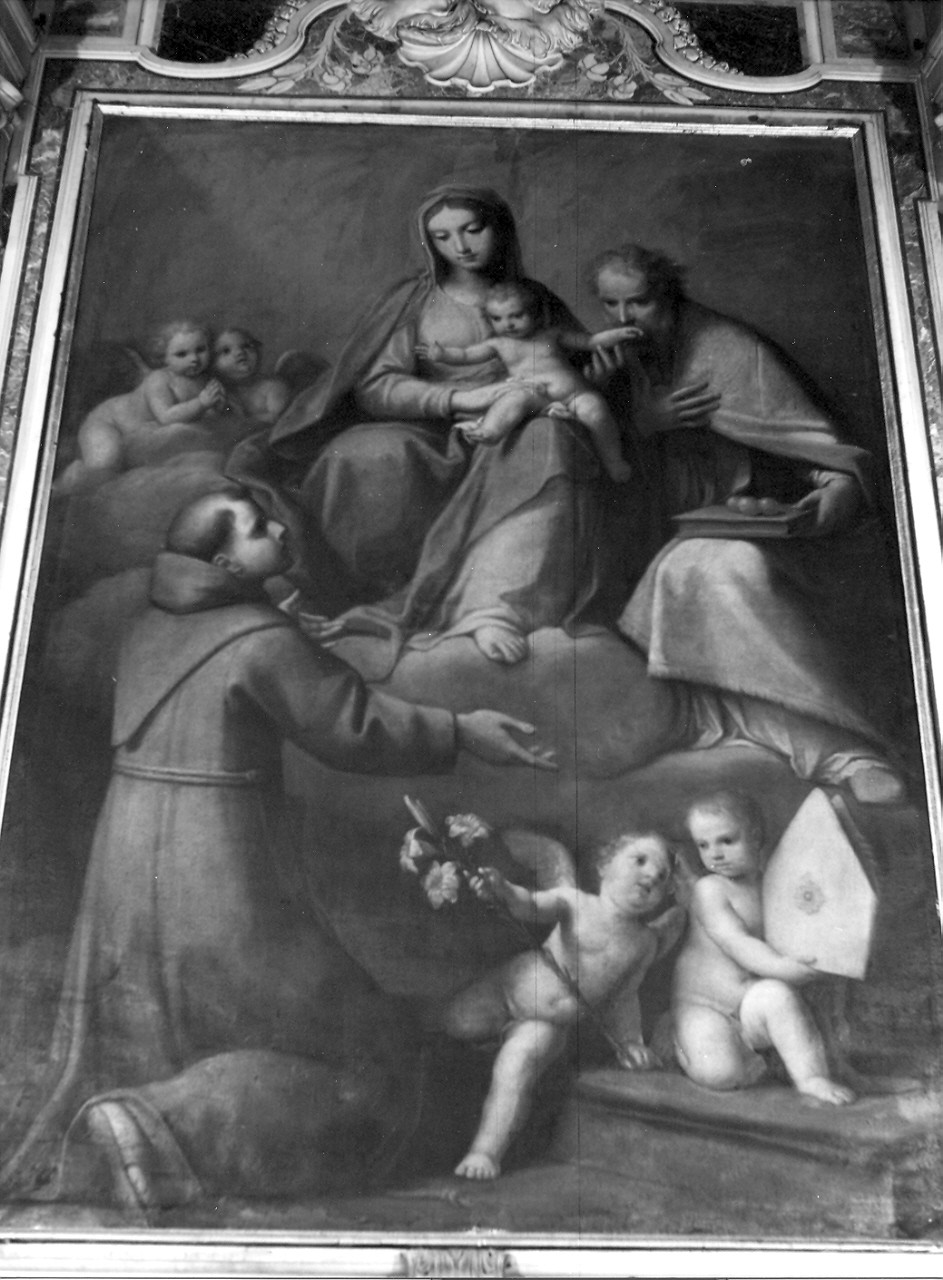 Madonna con Bambino e Santi (dipinto, elemento d'insieme) di Franceschini Marcantonio (attribuito) (sec. XVIII)
