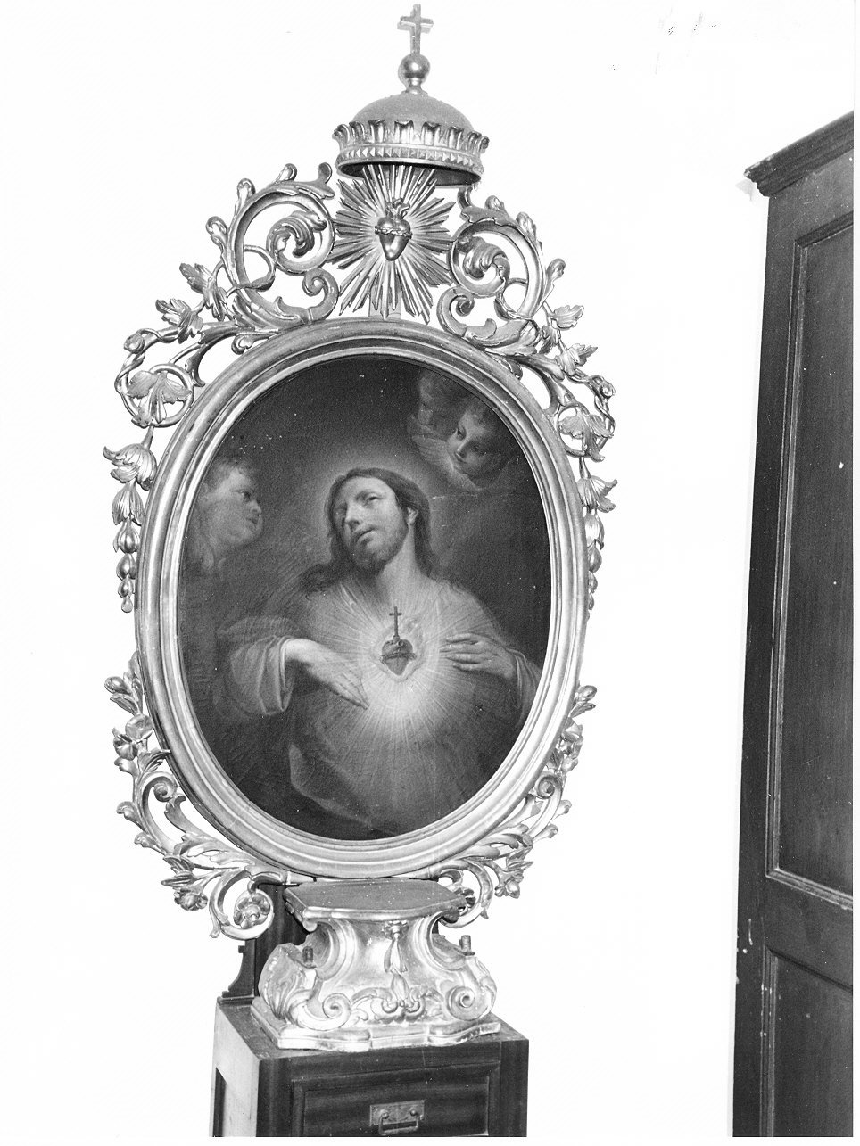Sacro Cuore di Gesù (tronetto per esposizione eucaristica - a edicola, opera isolata) - PRODUZIONE LIGURE (prima metà sec. XIX)
