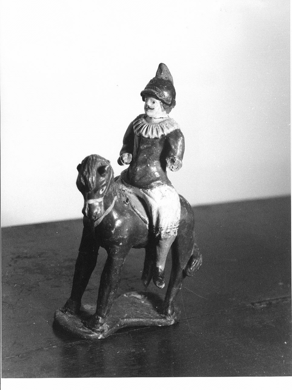 figura maschile a cavallo (statuetta di presepio, opera isolata) - PRODUZIONE LIGURE (secc. XIX/ XX)