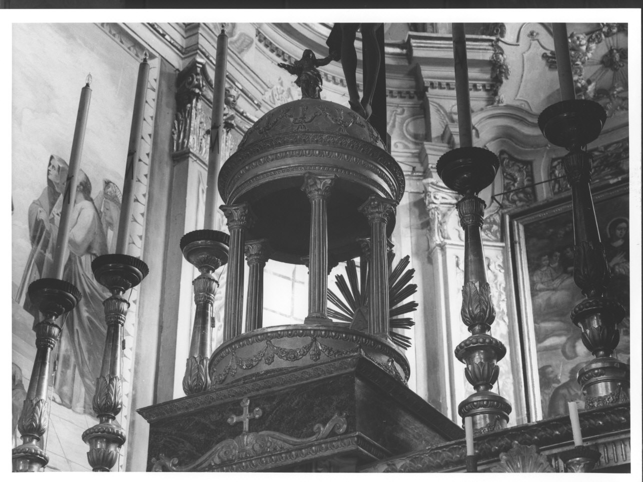 tronetto per esposizione eucaristica - a tempietto, opera isolata - bottega ligure (sec. XIX)