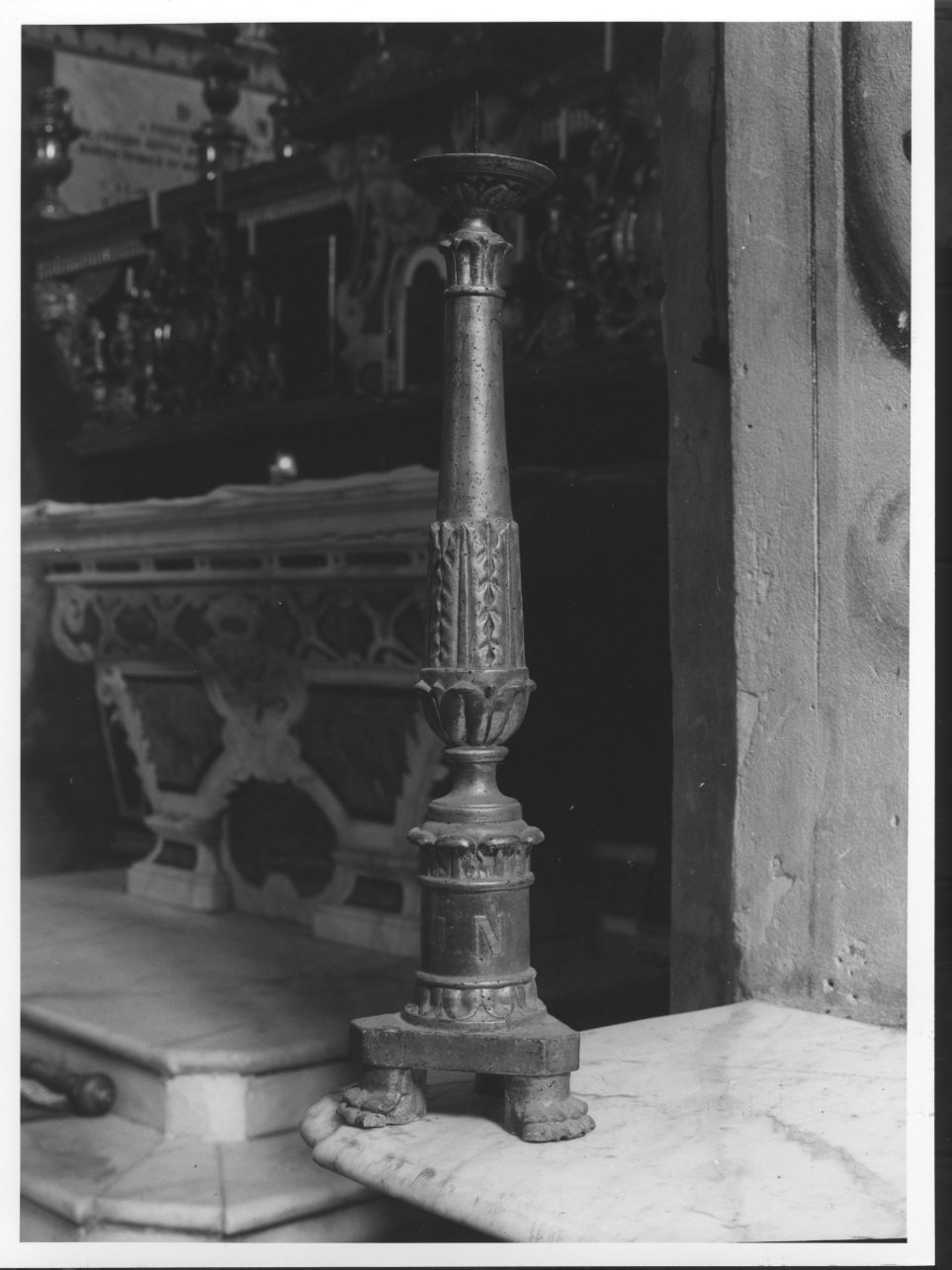 candelabro, opera isolata - bottega ligure (sec. XIX)