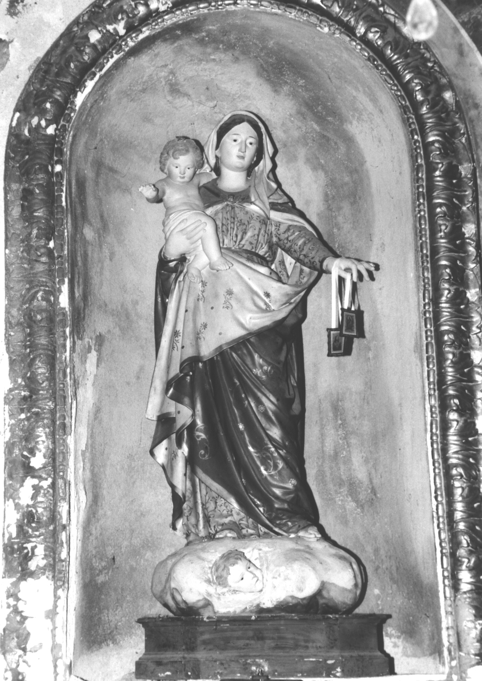 Madonna del Carmelo (gruppo scultoreo, opera isolata) - bottega ligure (prima metà sec. XIX)