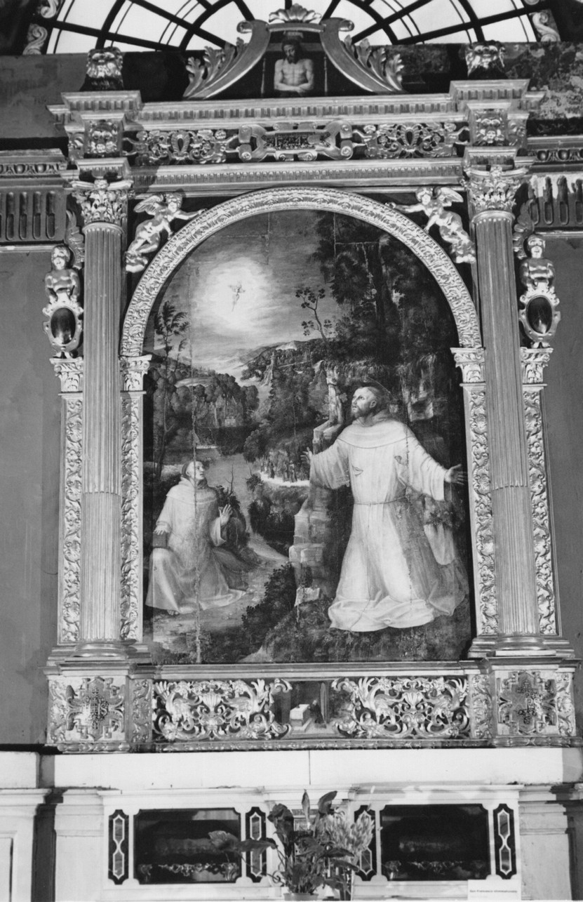 San Francesco d'Assisi riceve le stimmate (dipinto, insieme) - ambito lombardo (sec. XVI)