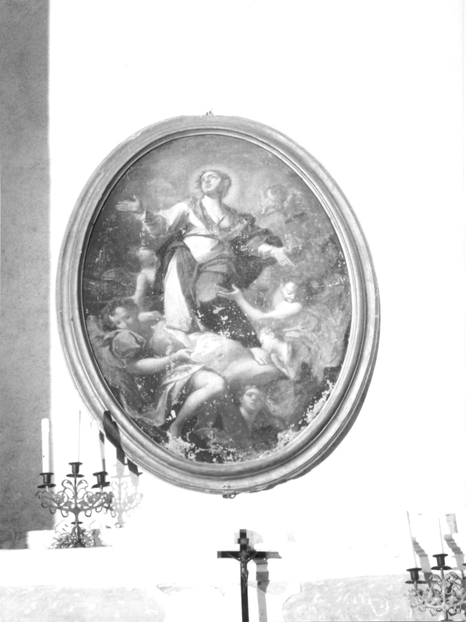 Madonna Assunta con angeli (dipinto, opera isolata) - ambito ligure (seconda metà sec. XIX)