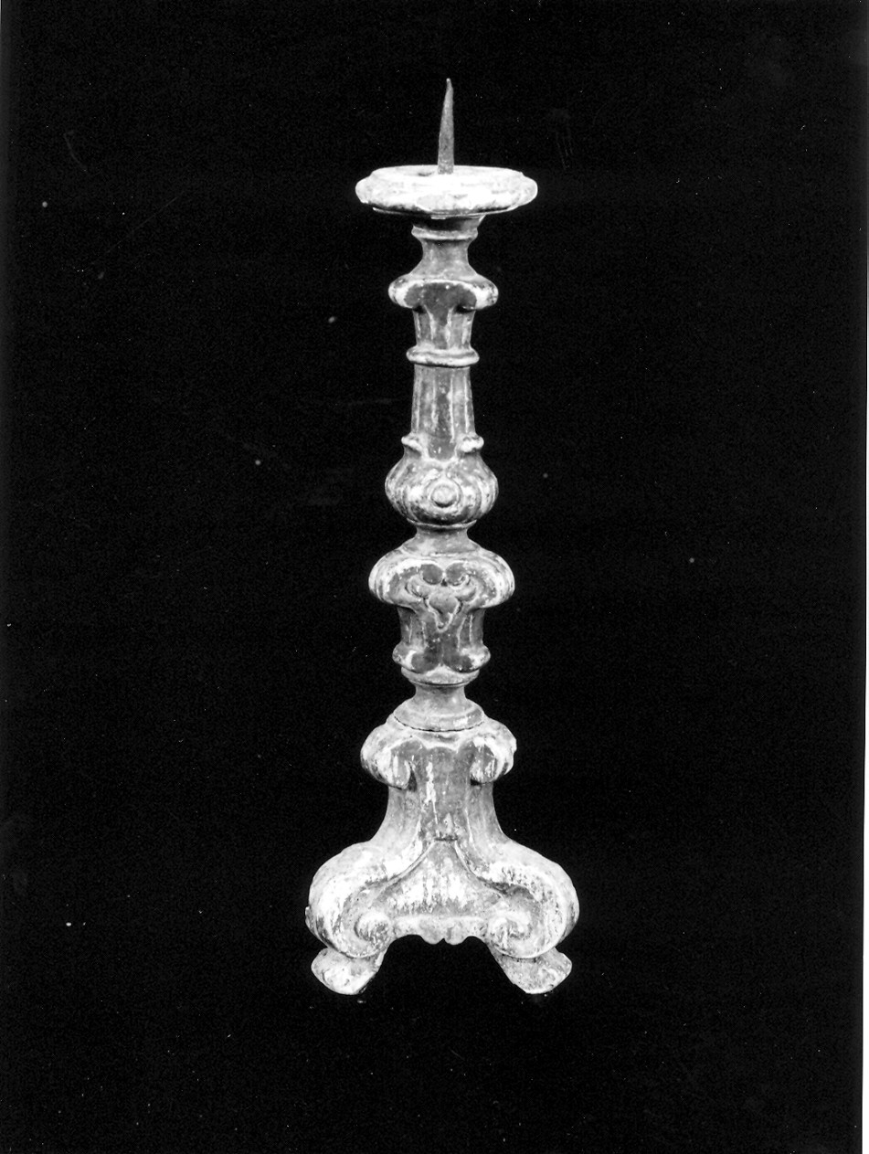 candeliere da chiesa, serie - bottega ligure (sec. XVIII)
