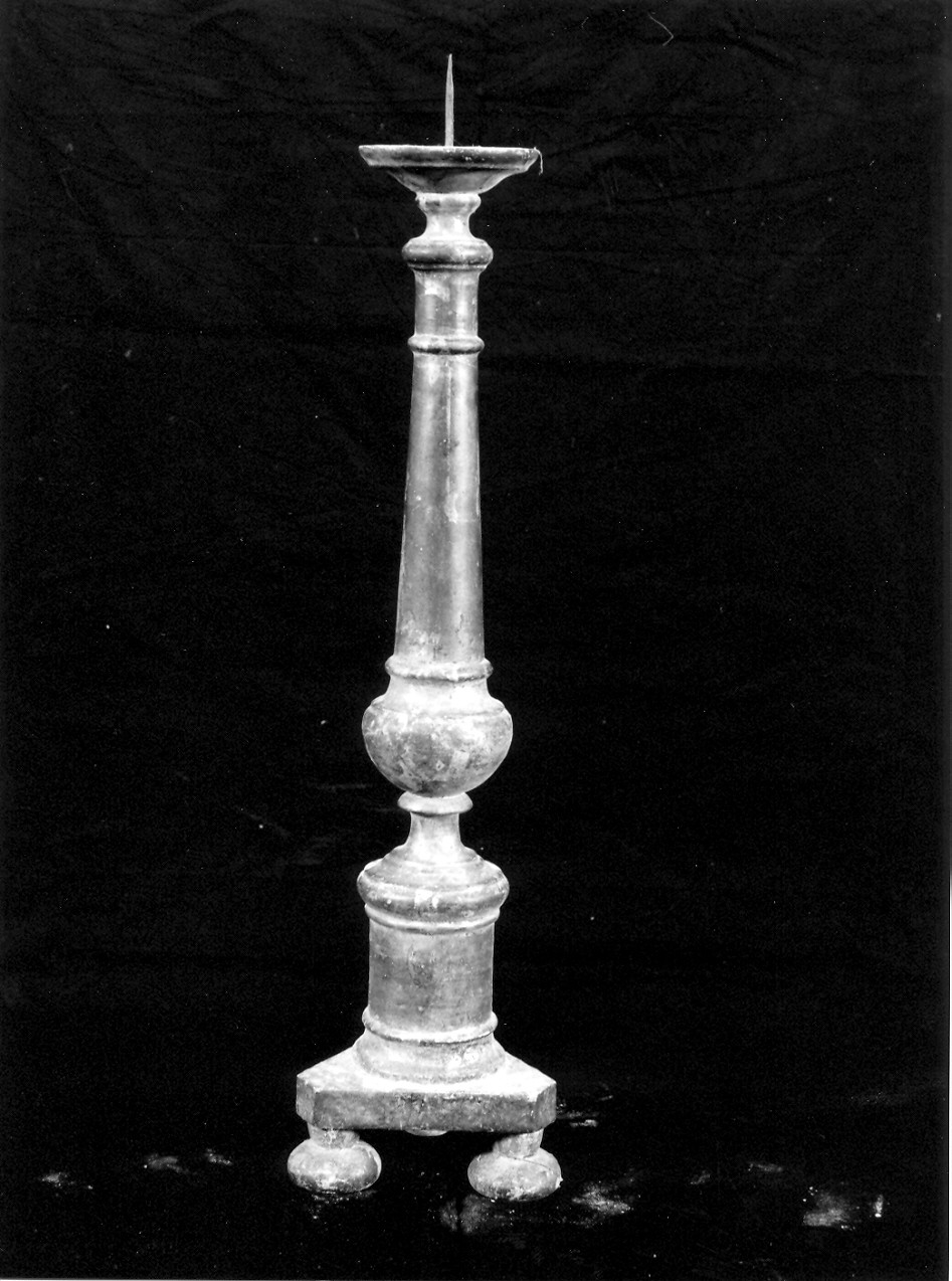 candeliere da chiesa, serie - bottega ligure (metà sec. XIX)