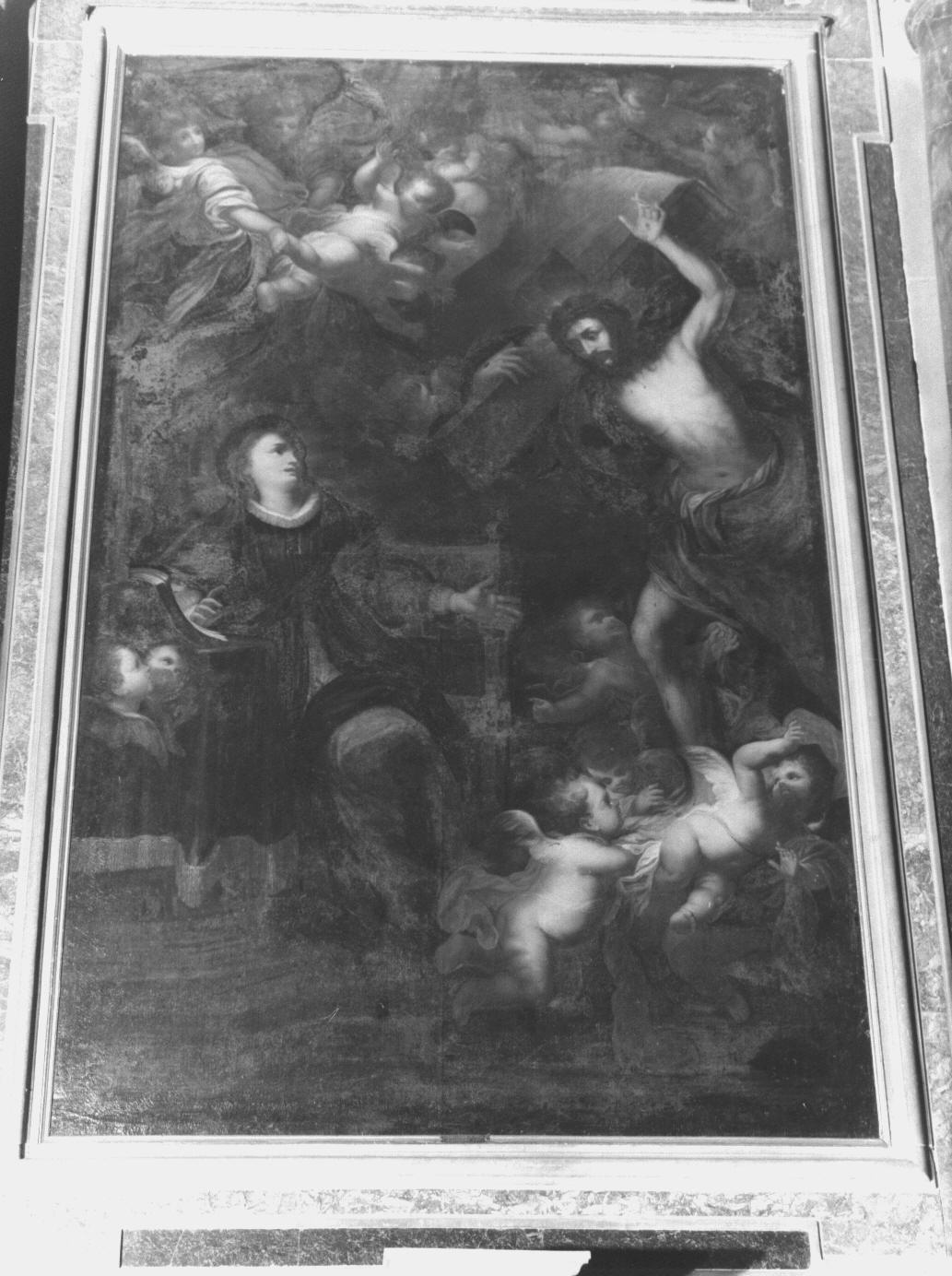 apparizione di Cristo a Santa Caterina da Genova (dipinto, elemento d'insieme) di Raimondi Pietro (attribuito) (inizio sec. XVIII)