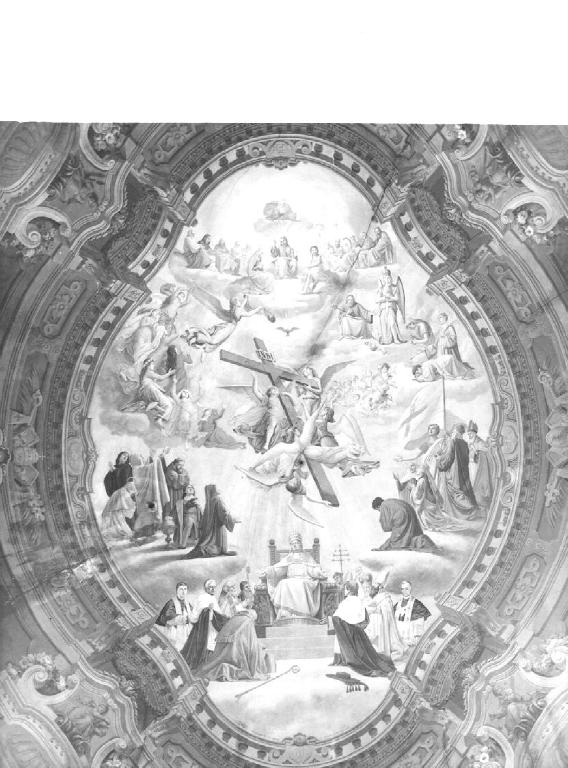 trionfo della Chiesa (dipinto, opera isolata) di Semino Francesco, Grana Virginio, Resio Raffaello (ultimo quarto sec. XIX)