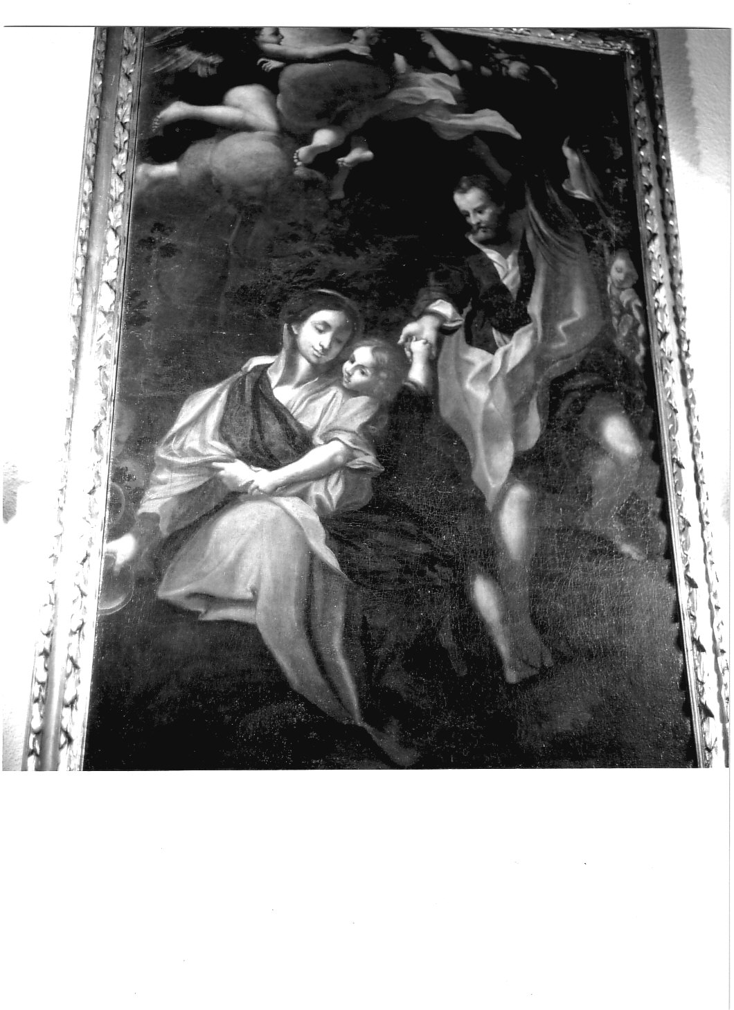 Madonna della scodella, Sacra Famiglia con angeli (dipinto, opera isolata) - ambito ligure (seconda metà sec. XVIII)