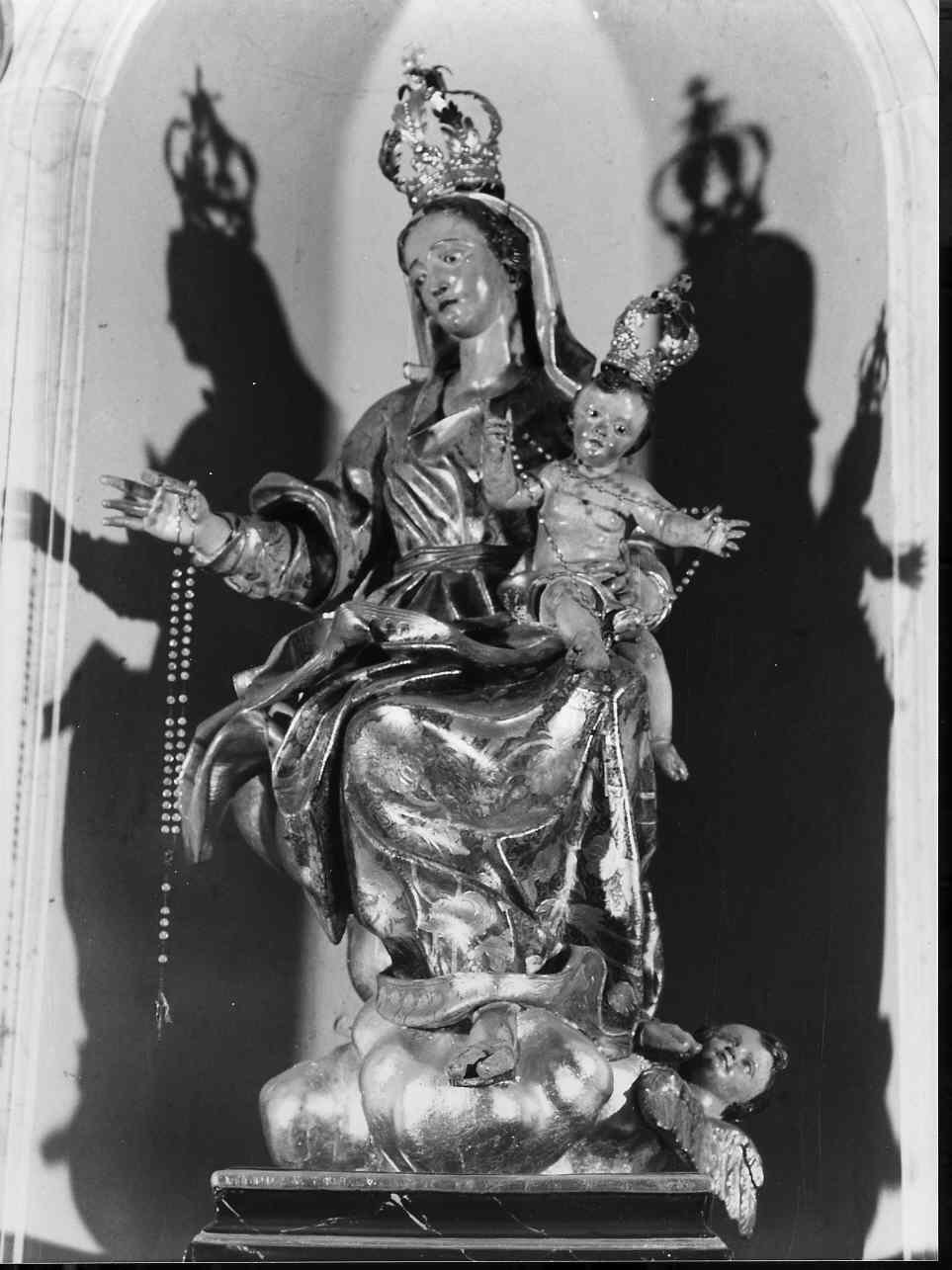 Madonna del Rosario (gruppo scultoreo, elemento d'insieme) - bottega ligure (prima metà sec. XVIII)
