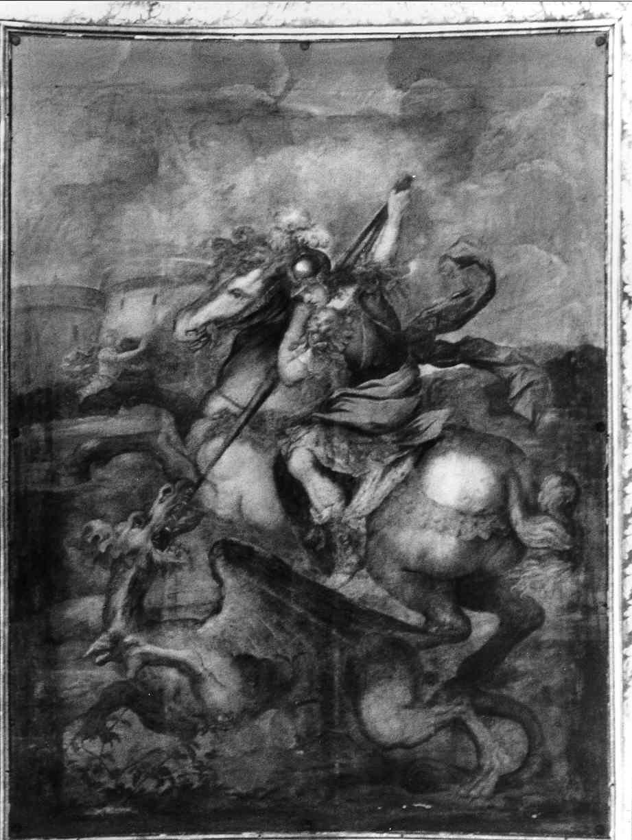 San Giorgio uccide il drago (dipinto, elemento d'insieme) - ambito ligure (sec. XVII)