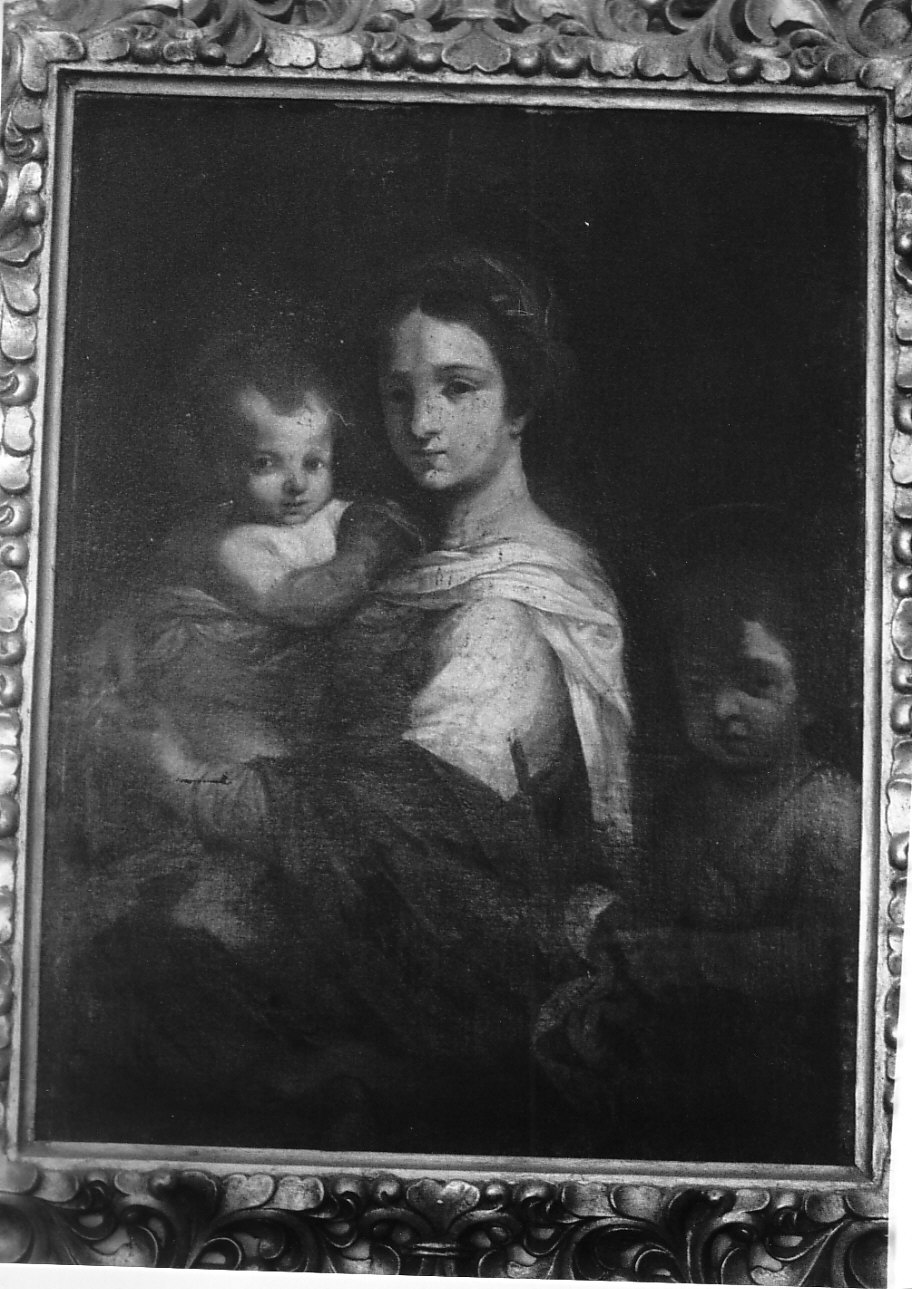 Madonna con Bambino e San Giovannino (dipinto, opera isolata) - ambito lombardo (sec. XVII)