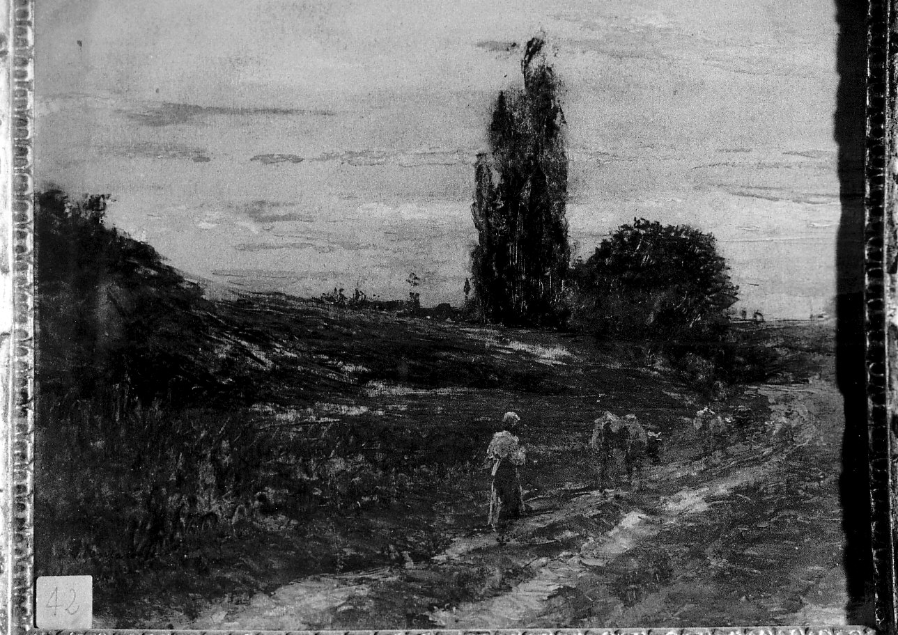 paesaggio a Meyzieu (dipinto, opera isolata) - ambito italiano (sec. XIX)