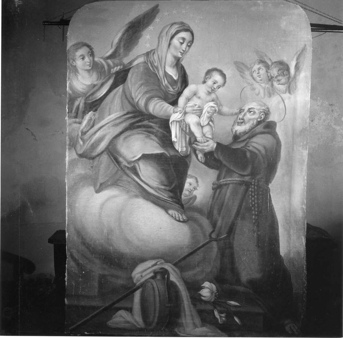 apparizione della Madonna con Bambino a Sant'Antonio da Padova (dipinto, opera isolata) - ambito genovese (sec. XIX)