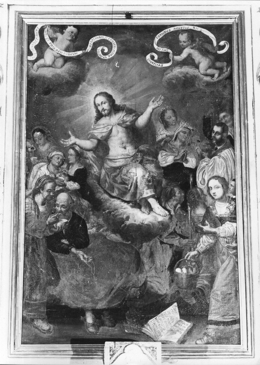 Cristo Salvatore patrono della confraternita della Carità (dipinto, opera isolata) - ambito italiano (sec. XVIII)