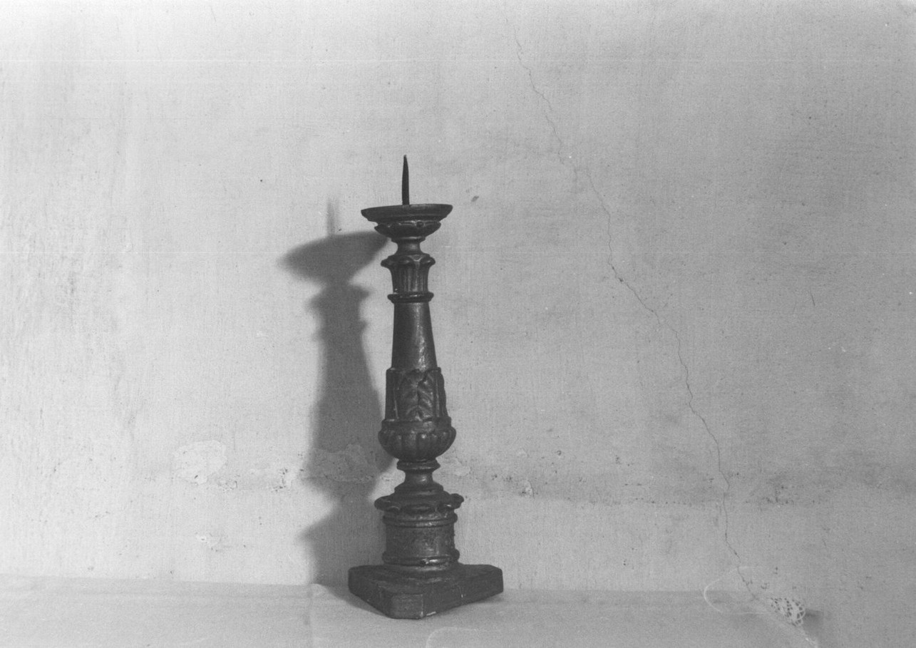 candeliere, opera isolata - bottega ligure (seconda metà sec. XIX)