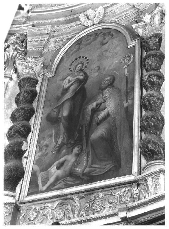 apparizione della Madonna a Sant'Ambrogio (dipinto, opera isolata) - ambito ligure (sec. XIX)