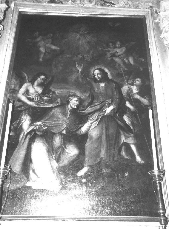 Cristo consegna le chiavi a San Pietro (dipinto, elemento d'insieme) - ambito ligure (prima metà sec. XVIII)