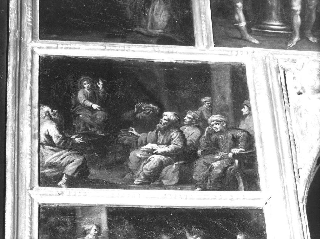 disputa di Gesù con i dottori nel tempio (dipinto, opera isolata) di Carlone Giovanni Battista (scuola) (seconda metà sec. XVII)