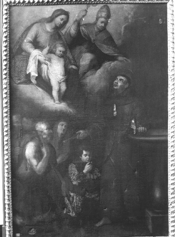 San Salvatore de Horta benedice gli infermi (dipinto, opera isolata) - ambito ligure (metà sec. XVII)