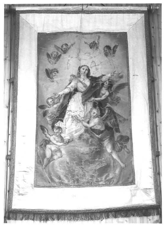 assunzione della Madonna (stendardo processionale, opera isolata) - PRODUZIONE LIGURE (metà sec. XIX)