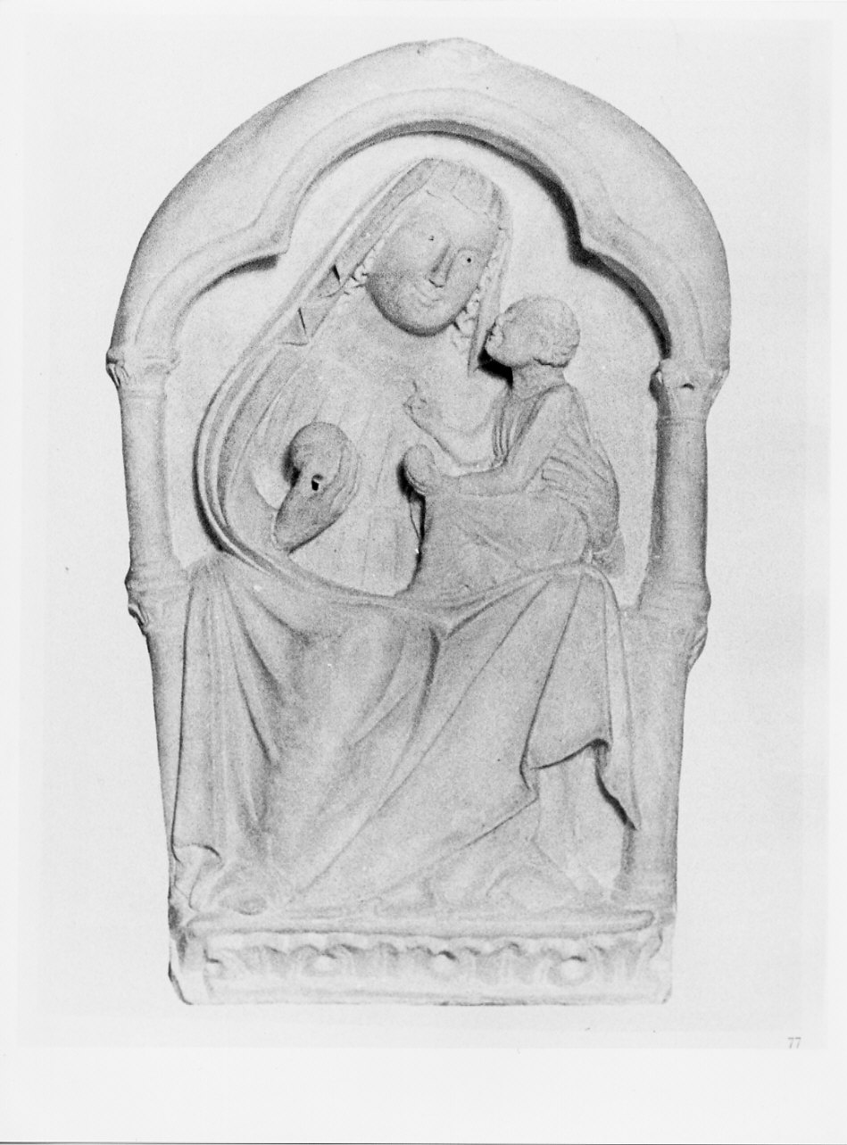 Madonna con bambino, Edicola votiva (rilievo, opera isolata) - ambito genovese (inizio sec. XIV)