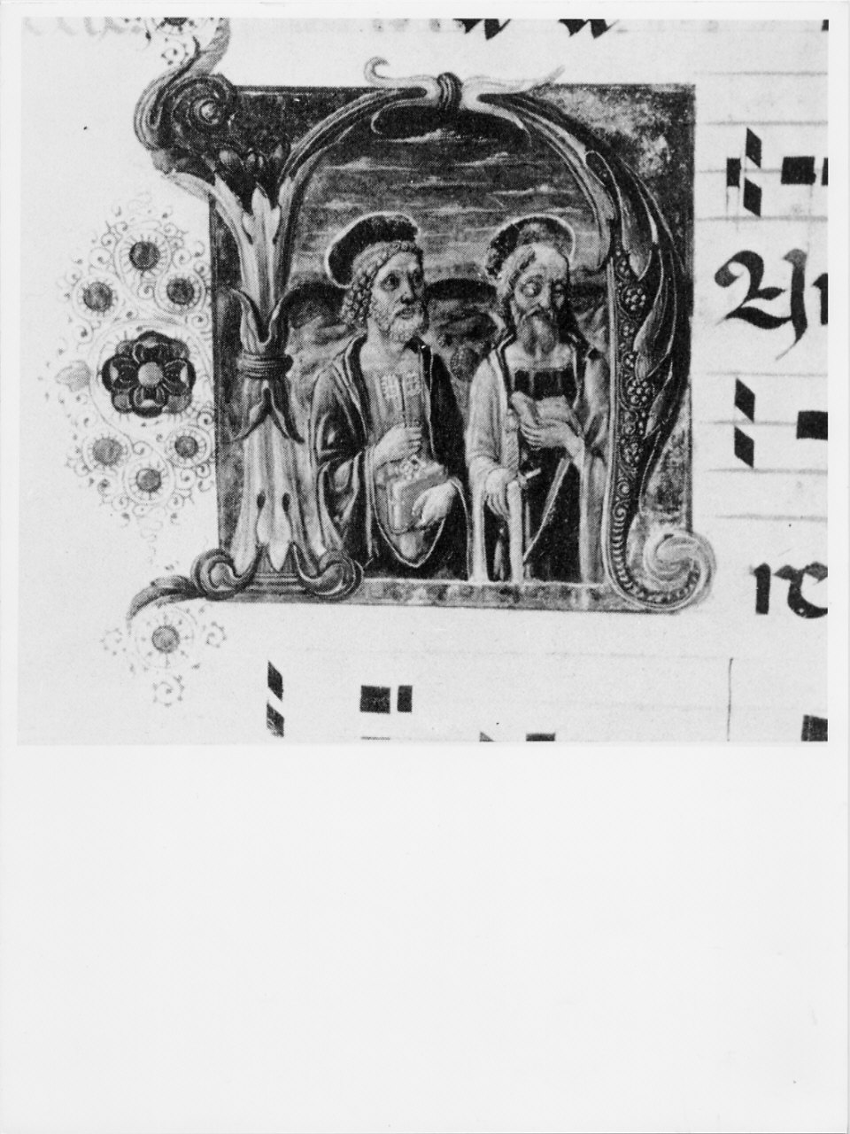 Santi Pietro e Paolo (miniatura, frammento) - ambito Italia settentrionale (terzo quarto sec. XV)