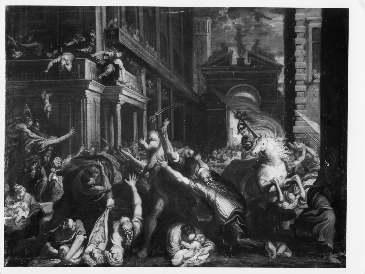 Strage degli innocenti (dipinto, opera isolata) di Merano Giovanni Battista (terzo quarto sec. XVII)