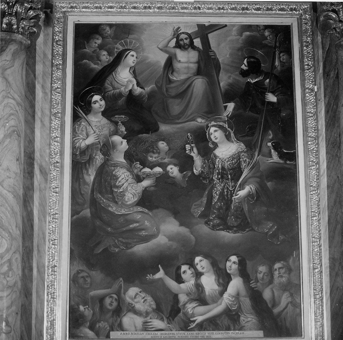 Madonna con Bambino, angeli e anime purganti (dipinto, elemento d'insieme) di Panario Santo, Panario Giovanni Battista (sec. XIX)