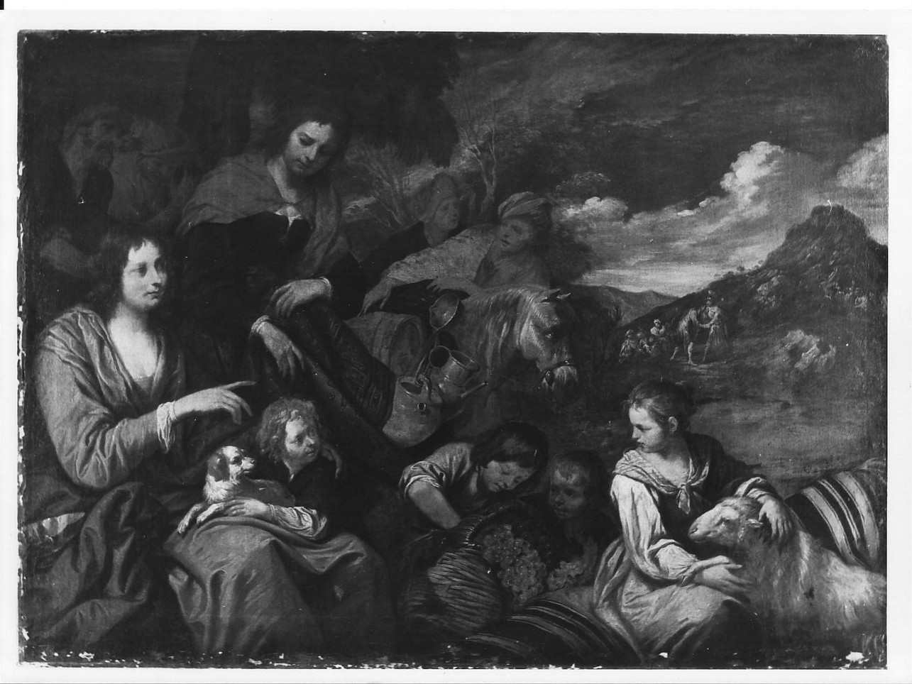 Giacobbe e la sua famiglia si recano in Egitto (dipinto, opera isolata) di De Ferrari Giovanni Andrea (sec. XVII)