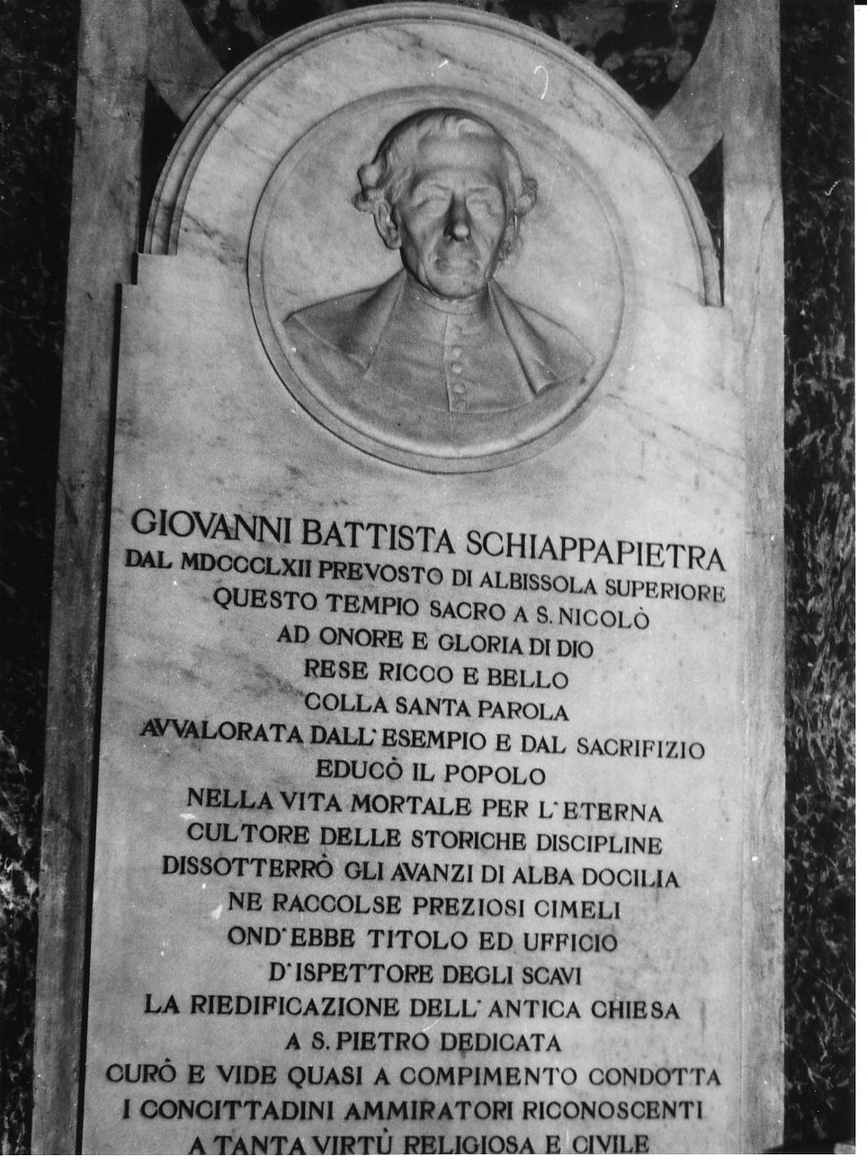 Giovanni Battista Schiappapietra (lapide tombale, opera isolata) - bottega ligure (sec. XIX)