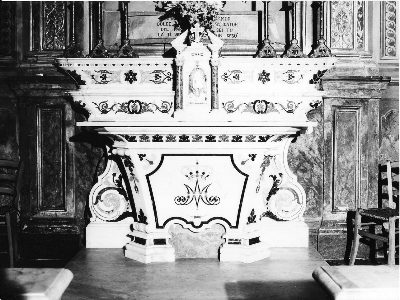 monogramma mariano (altare, opera isolata) di Patris Carlo (sec. XIX)