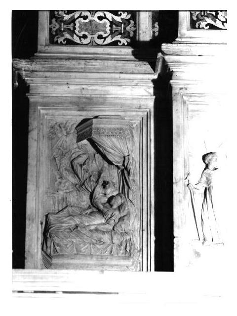 Visione della madre di San Domenico (rilievo) di Casella Daniele, Quadro Anselmo (terzo quarto sec. XVII)