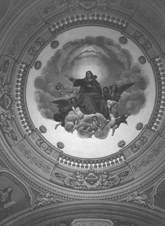 assunzione della Madonna (dipinto, complesso decorativo) di Conza Di Rievo (secondo quarto sec. XIX)