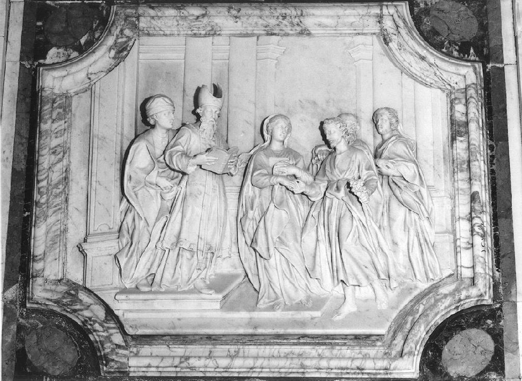 SPOSALIZIO DI MARIA VERGINE (rilievo, ciclo) di Traverso Nicolò Stefano (terzo quarto sec. XVIII)