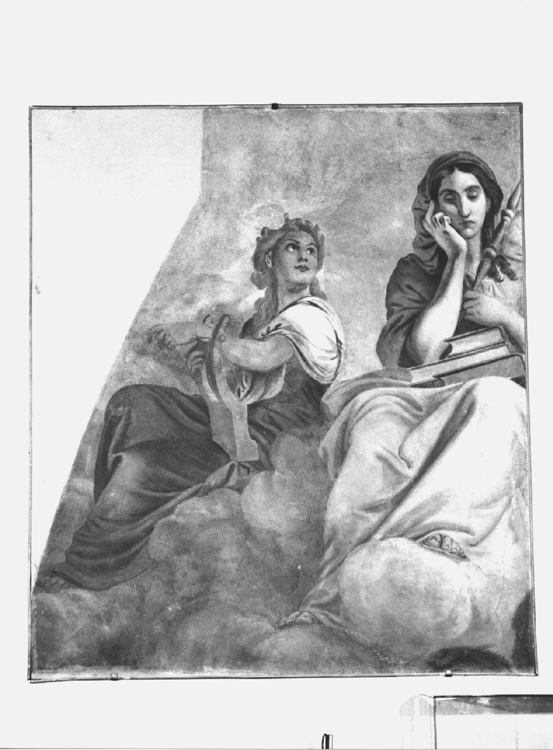 Figure allegoriche femminili (dipinto, frammento) di Isola Giuseppe (terzo quarto sec. XIX)
