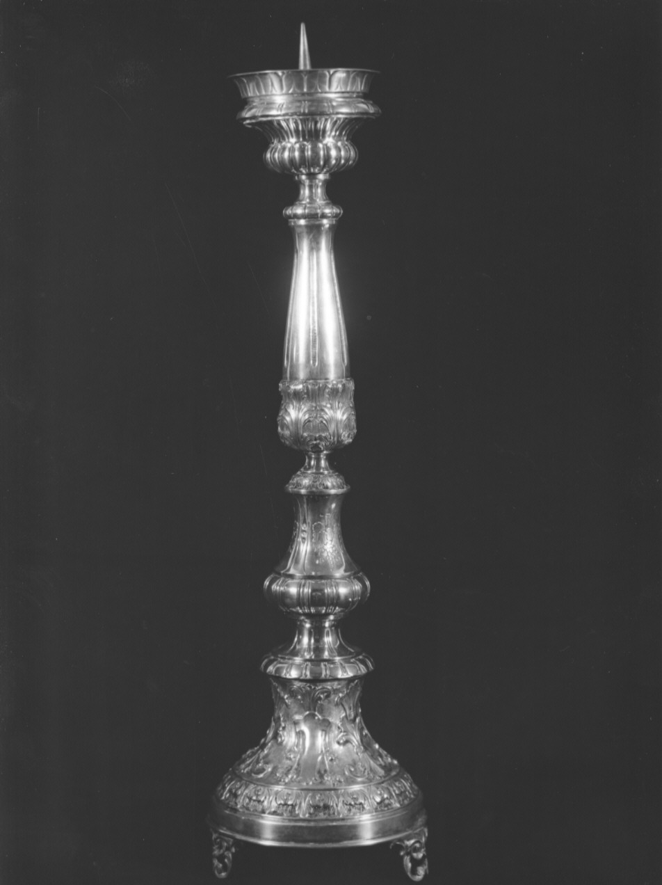 candeliere d'altare, serie - ambito ligure (prima metà sec. XIX)