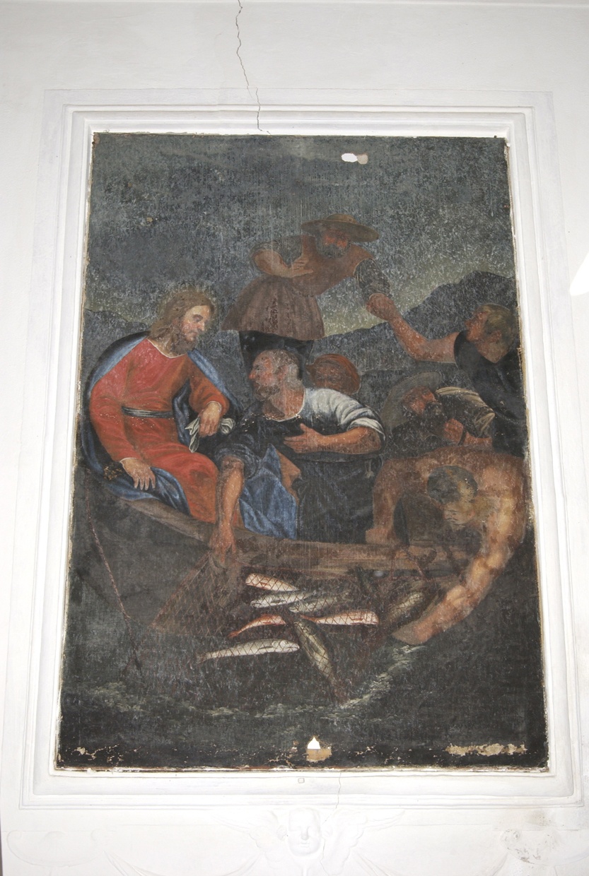 PESCA MIRACOLOSA (dipinto, opera isolata) - ambito ligure (ultimo quarto sec. XVII)