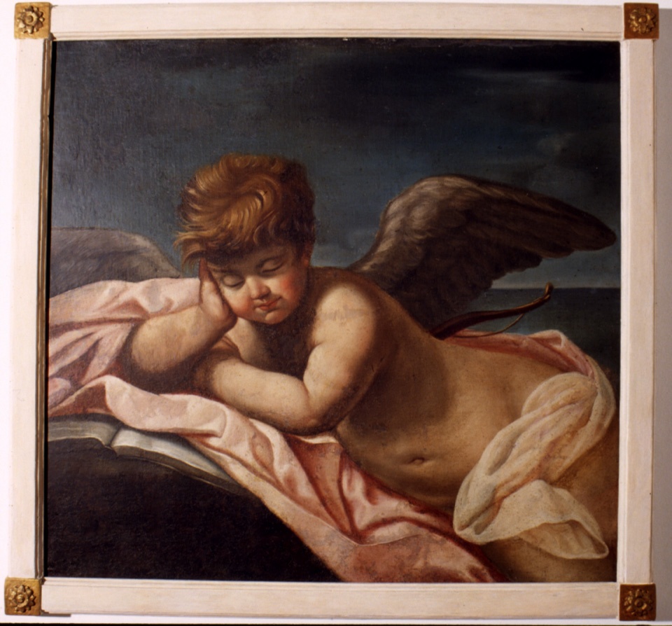 Cupido dormiente (dipinto, opera isolata) - ambito ligure (sec. XVIII)