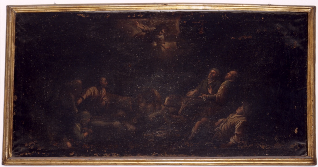 Annuncio ai pastori (dipinto, opera isolata) - ambito ligure (secondo quarto sec. XVII)