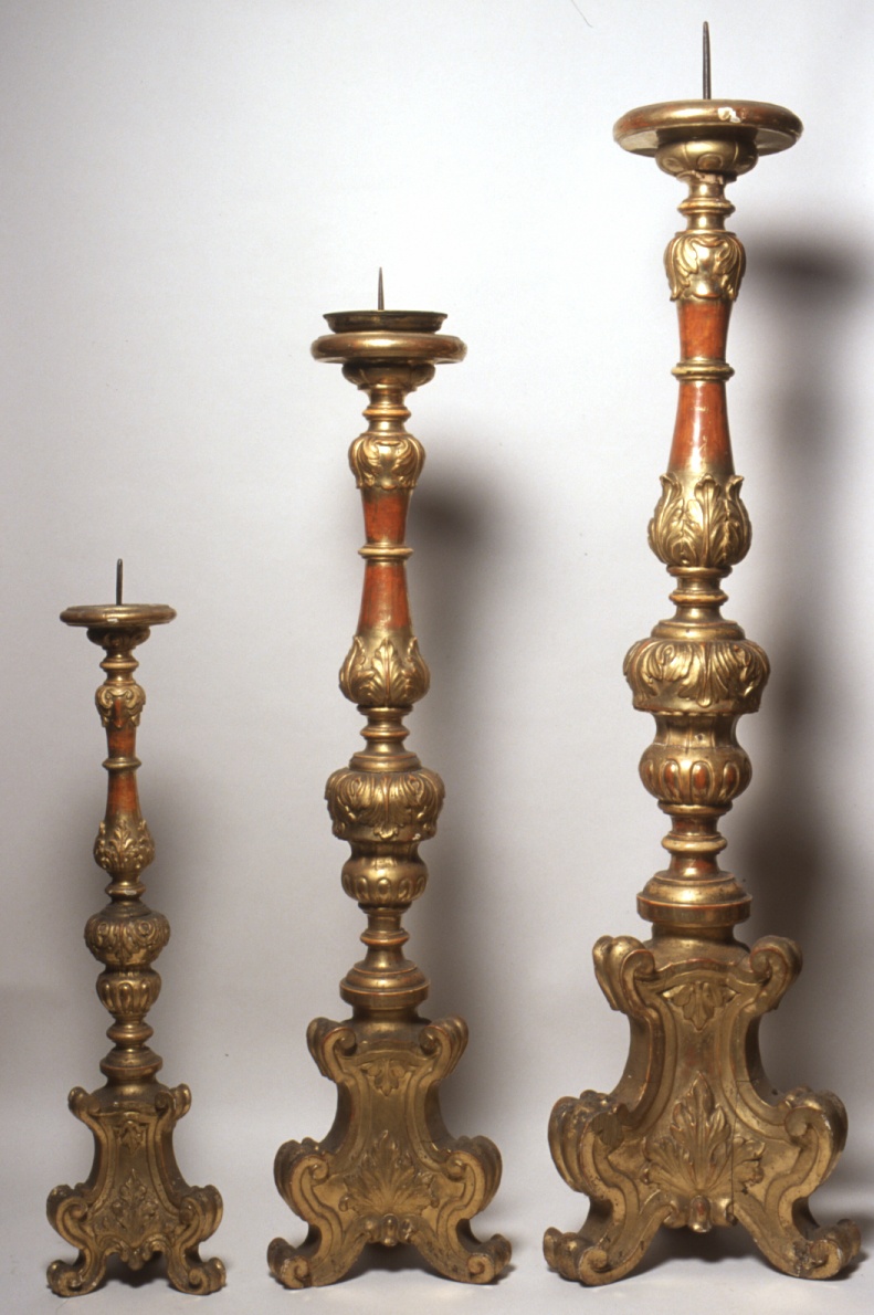 candeliere d'altare, serie - ambito ligure (sec. XVIII)
