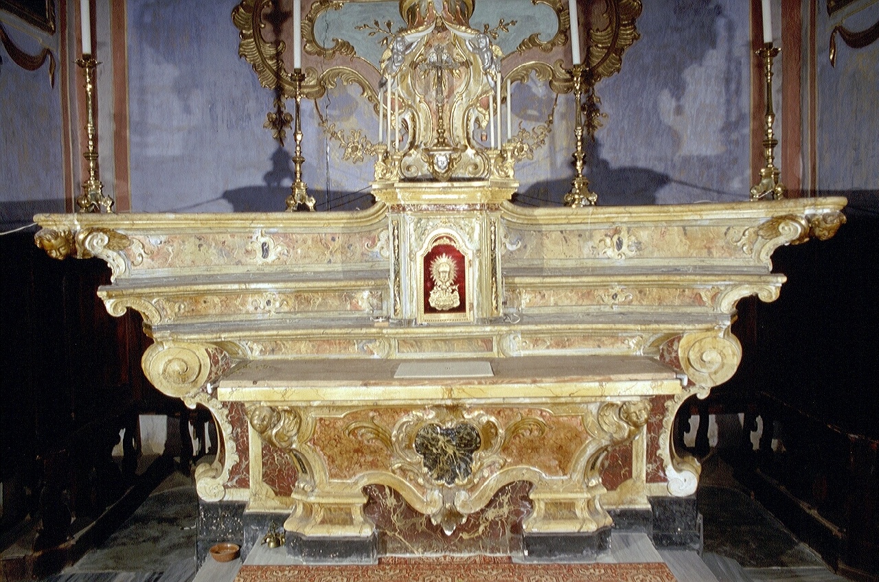 altare maggiore, opera isolata - ambito ligure-piemontese (terzo quarto sec. XVII)