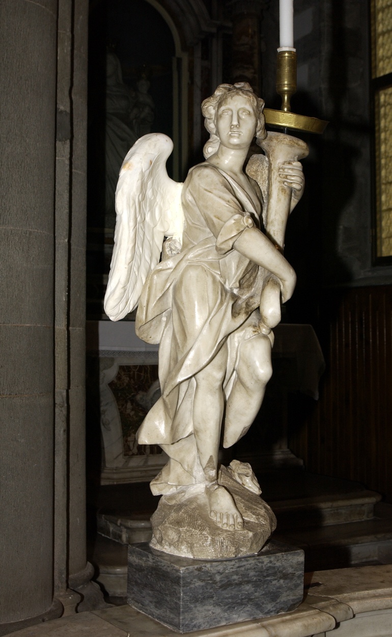 angelo reggitorcia (statua, opera isolata) di Moisé Domenico (metà sec. XVIII)