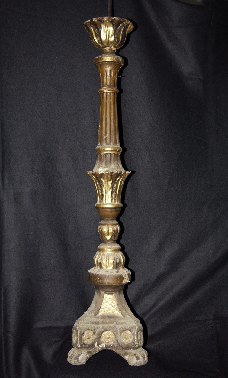 candeliere d'altare, serie - PRODUZIONE LIGURE (terzo quarto sec. XIX)