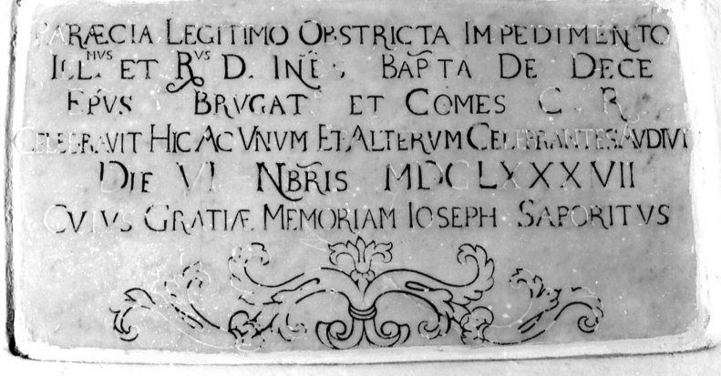 lapide commemorativa, opera isolata - bottega ligure (sec. XVII)