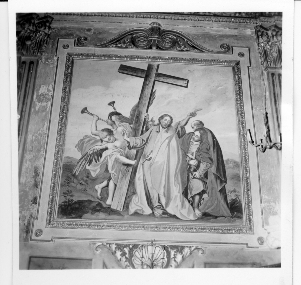 Cristo tra angeli reggenti la croce (dipinto, opera isolata) di Seronno (sec. XIX)
