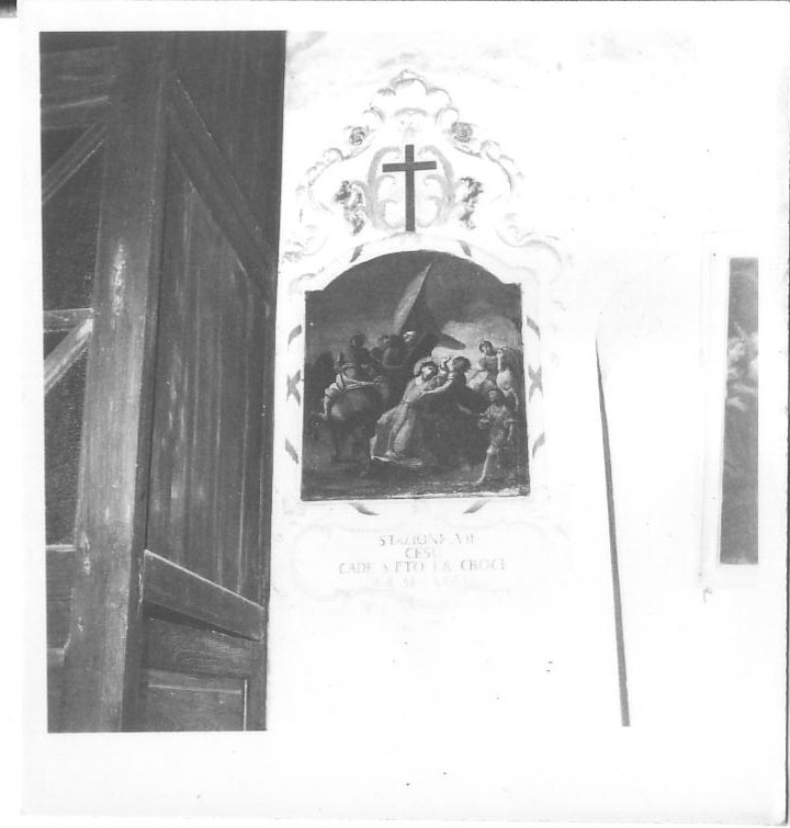 stazione VII: Gesù cade sotto la croce la seconda volta (Via Crucis, elemento d'insieme) - ambito ligure (seconda metà sec. XVIII)
