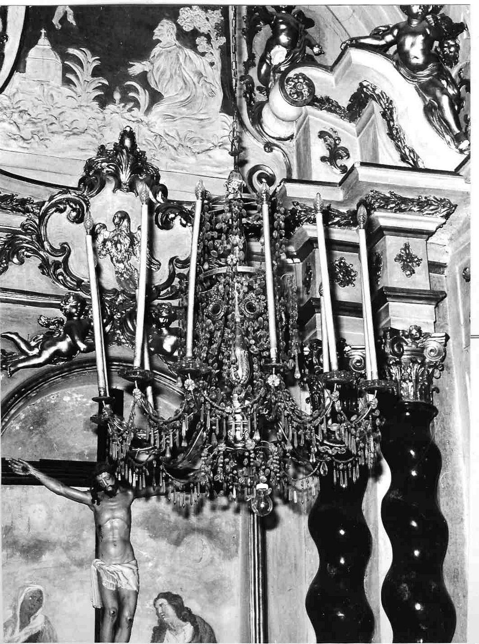 lampadario da chiesa, serie - bottega ligure (sec. XIX)